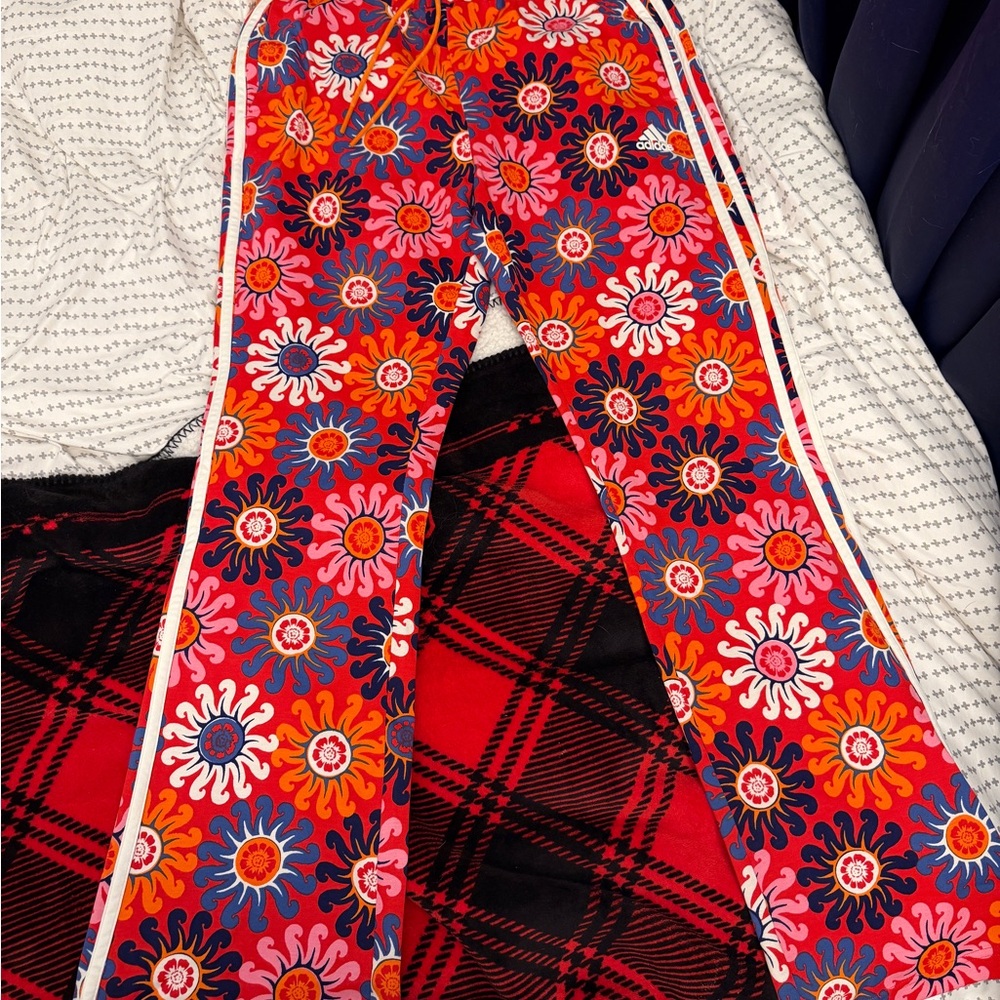 FARM Rio Floral Track Pants - Red and Blue